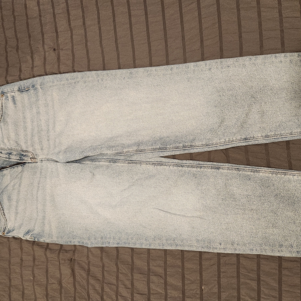 Mom Straight American Eagle Light Blue Jeans
